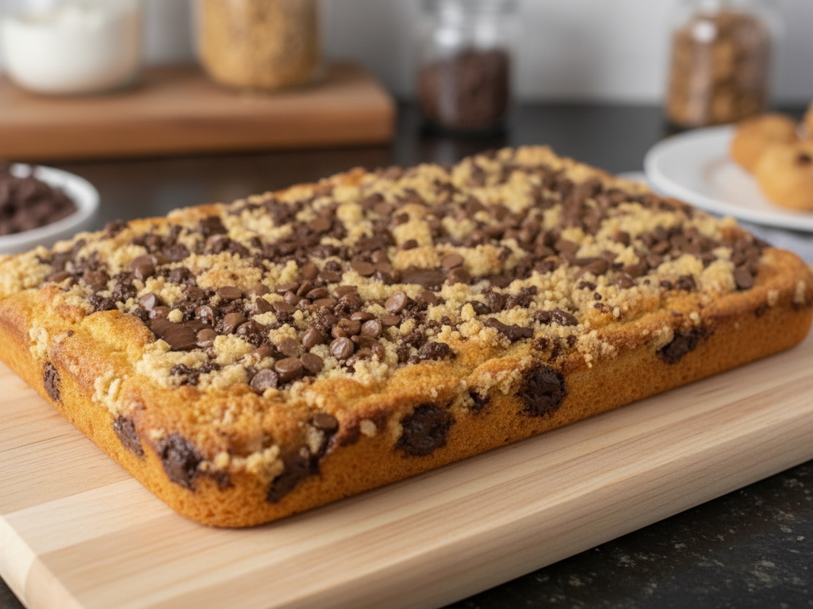 The Classic Streusel Cake, chocolate chip crumble, By Reem home bakery Amman